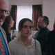 L to R: Fred Melamed, Rachel Sennott, and Polly Draper in Shiva Baby